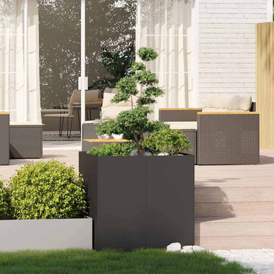 Planter Black 80x80x80 cm Steel