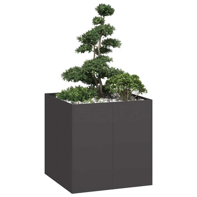 Planter Black 80x80x80 cm Steel