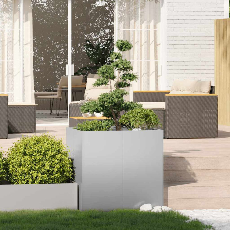 Planter 80x80x80 cm Galvanised Steel