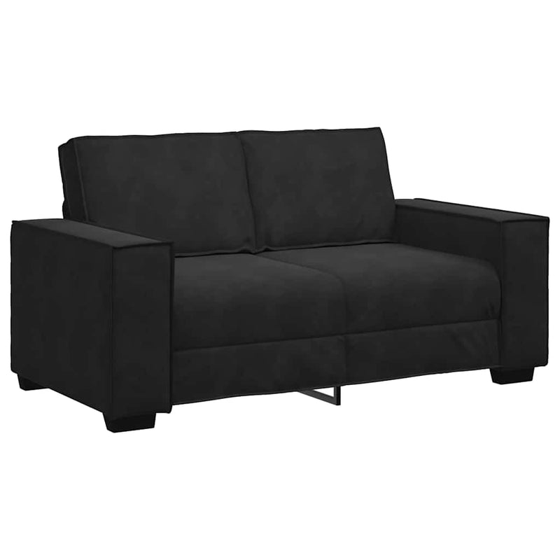 3 Piece Sofa Set with Cushions Black Velvet