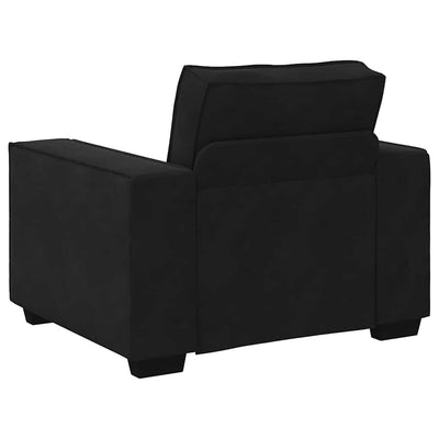 3 Piece Sofa Set with Cushions Black Velvet