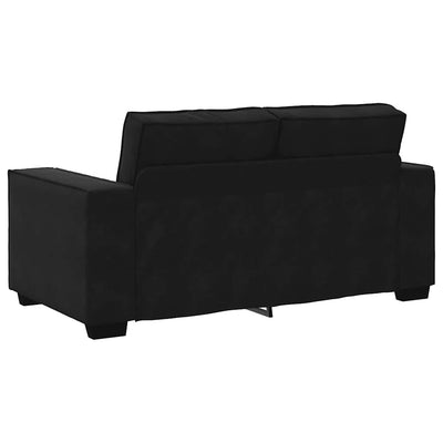 3 Piece Sofa Set with Cushions Black Velvet