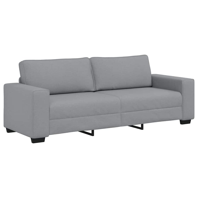 3 Piece Sofa Set with Cushions Light Grey Fabric