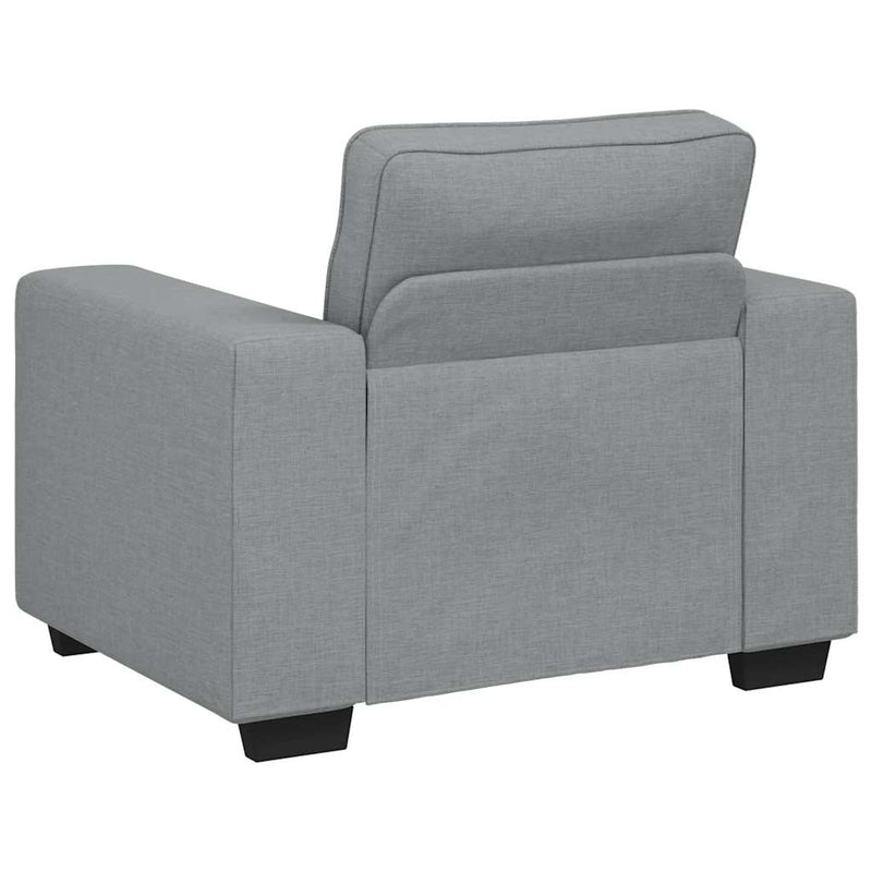 3 Piece Sofa Set with Cushions Light Grey Fabric