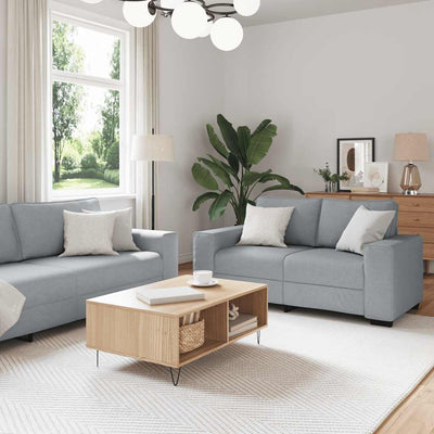 3 Piece Sofa Set with Cushions Light Grey Fabric