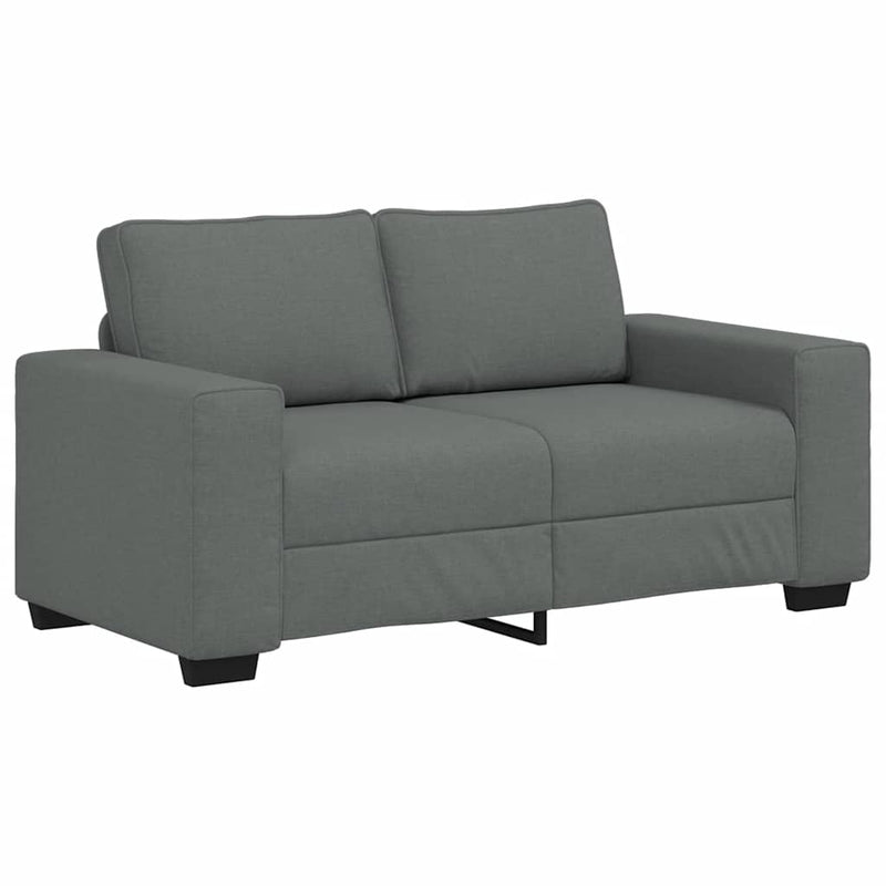 3 Piece Sofa Set with Cushions Dark Grey Fabric