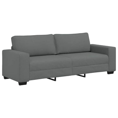 3 Piece Sofa Set with Cushions Dark Grey Fabric