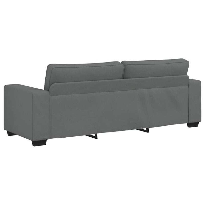 3 Piece Sofa Set with Cushions Dark Grey Fabric