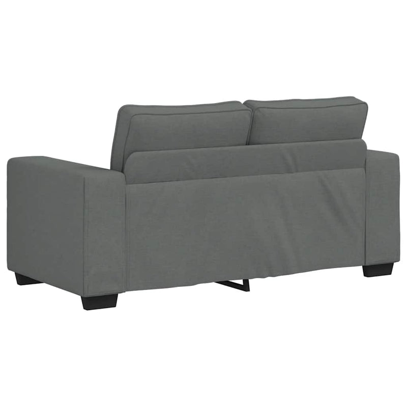 3 Piece Sofa Set with Cushions Dark Grey Fabric