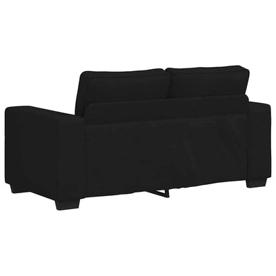 3 Piece Sofa Set with Cushions Black Fabric