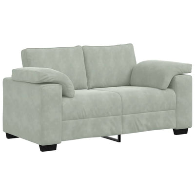 3 Piece Sofa Set with Cushions Light Grey Velvet