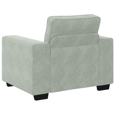 3 Piece Sofa Set with Cushions Light Grey Velvet