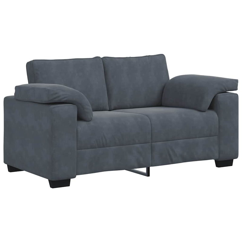 3 Piece Sofa Set with Cushions Dark Grey Velvet