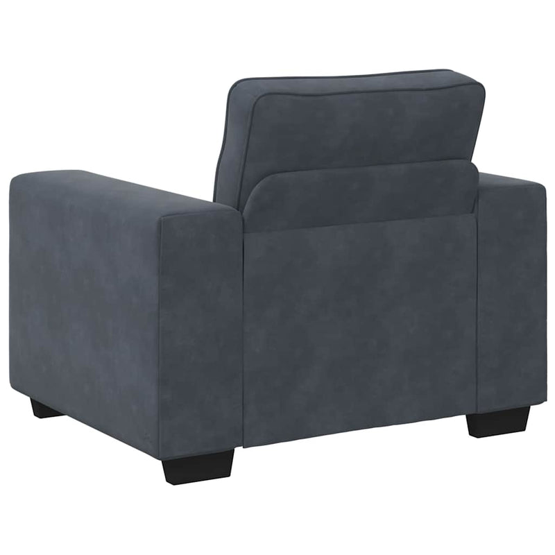 3 Piece Sofa Set with Cushions Dark Grey Velvet