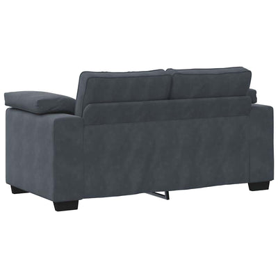 3 Piece Sofa Set with Cushions Dark Grey Velvet