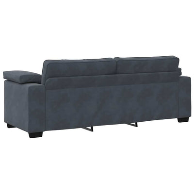 3 Piece Sofa Set with Cushions Dark Grey Velvet