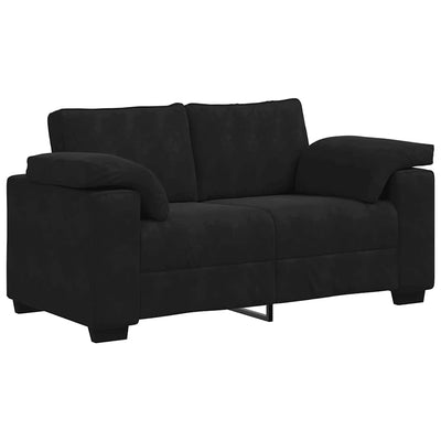 3 Piece Sofa Set with Cushions Black Velvet