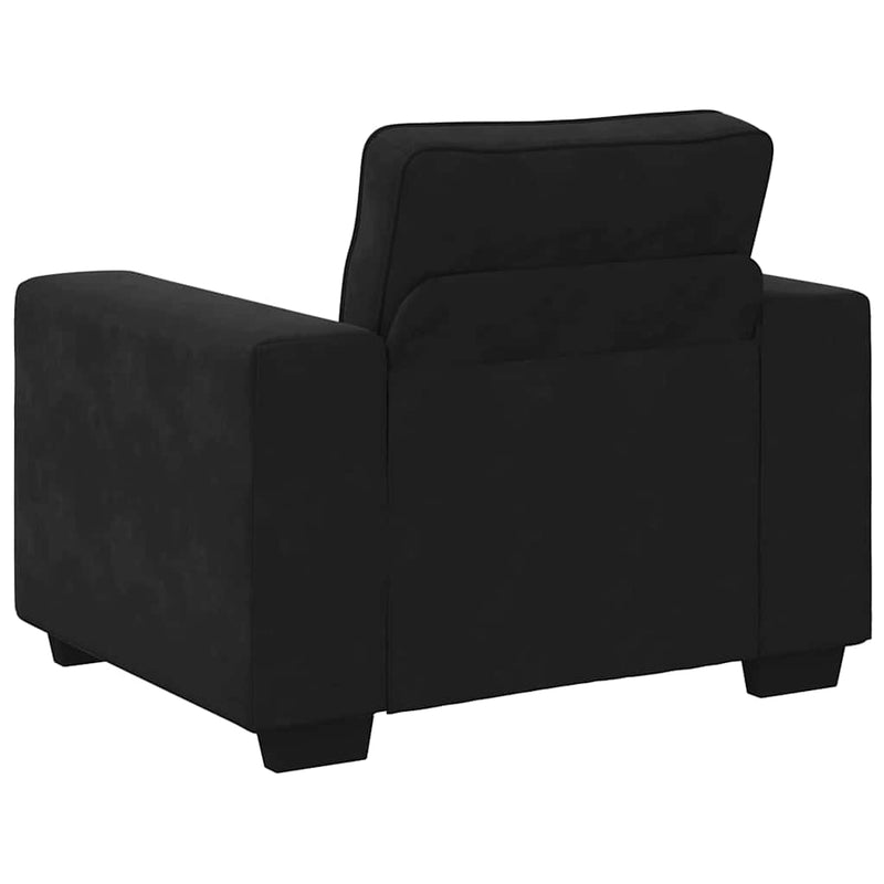 3 Piece Sofa Set with Cushions Black Velvet