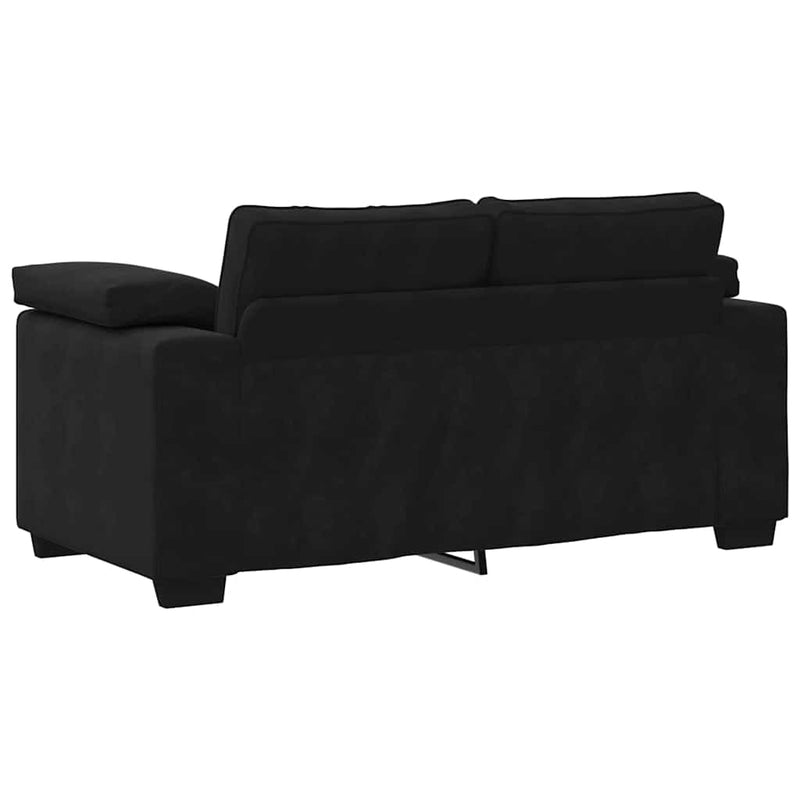 3 Piece Sofa Set with Cushions Black Velvet