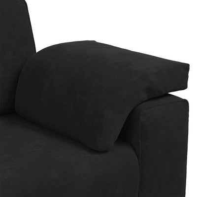 3 Piece Sofa Set with Cushions Black Velvet