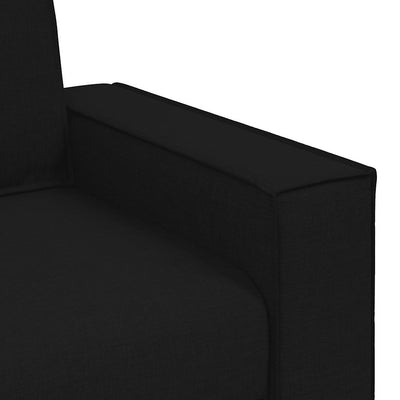 2 Piece Sofa Set with Cushions Black Fabric