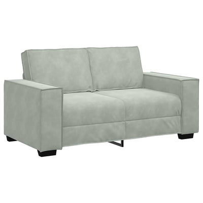 2 Piece Sofa Set with Cushions Light Grey Velvet