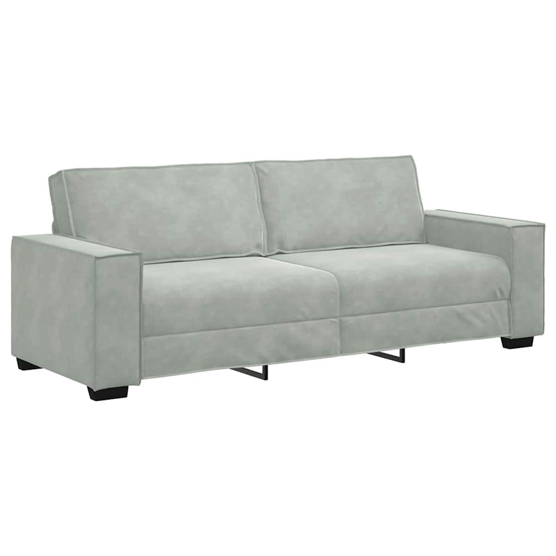 2 Piece Sofa Set with Cushions Light Grey Velvet