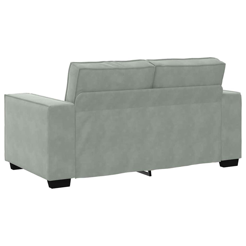 2 Piece Sofa Set with Cushions Light Grey Velvet