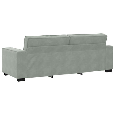 2 Piece Sofa Set with Cushions Light Grey Velvet