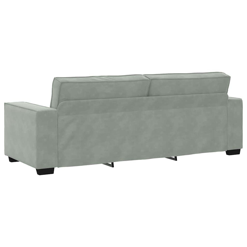 2 Piece Sofa Set with Cushions Light Grey Velvet