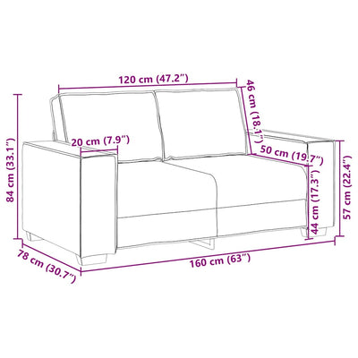 2 Piece Sofa Set with Cushions Light Grey Velvet