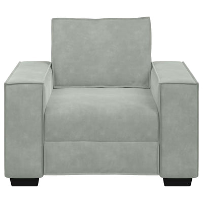 Sofa Chair Light Grey 59 cm Velvet