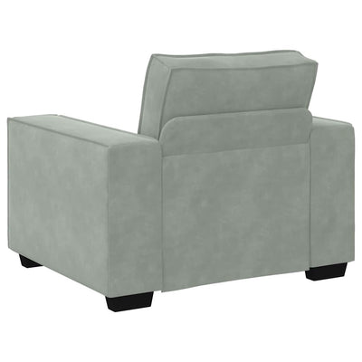 Sofa Chair Light Grey 59 cm Velvet