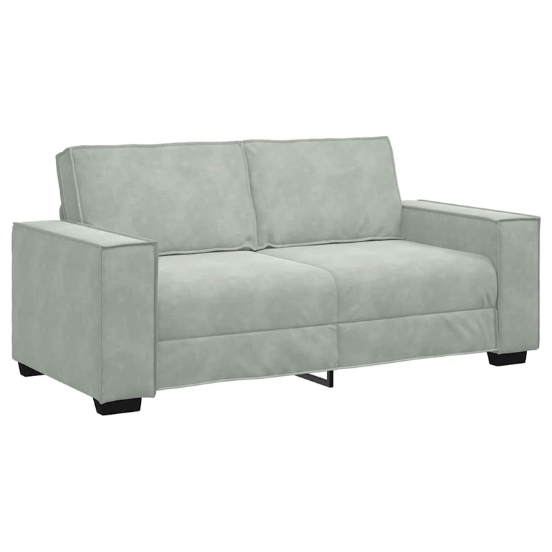 2-Seater Sofa Light Grey 140 cm Velvet