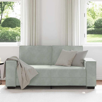 2-Seater Sofa Light Grey 140 cm Velvet