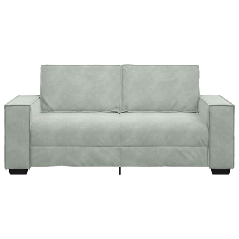 2-Seater Sofa Light Grey 140 cm Velvet