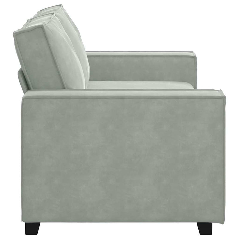 2-Seater Sofa Light Grey 140 cm Velvet