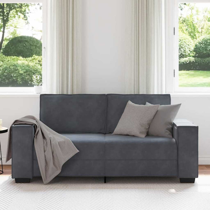 2-Seater Sofa Dark Grey 140 cm Velvet