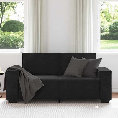 2-Seater Sofa Black 140 cm Velvet