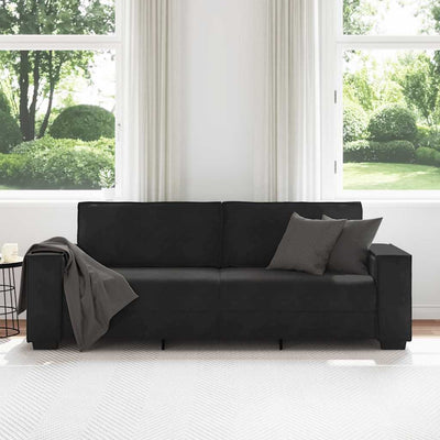 3-Seater Sofa Black 180 cm Velvet