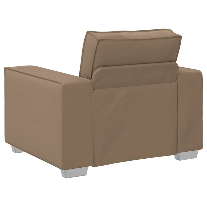 Sofa Chair 59 cm with Cushion Cappuccino Artificial Leather