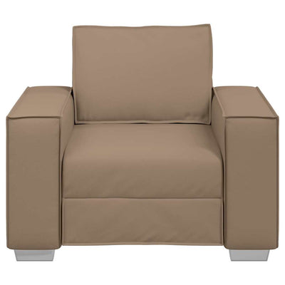 Sofa Chair 59 cm with Cushion Cappuccino Artificial Leather