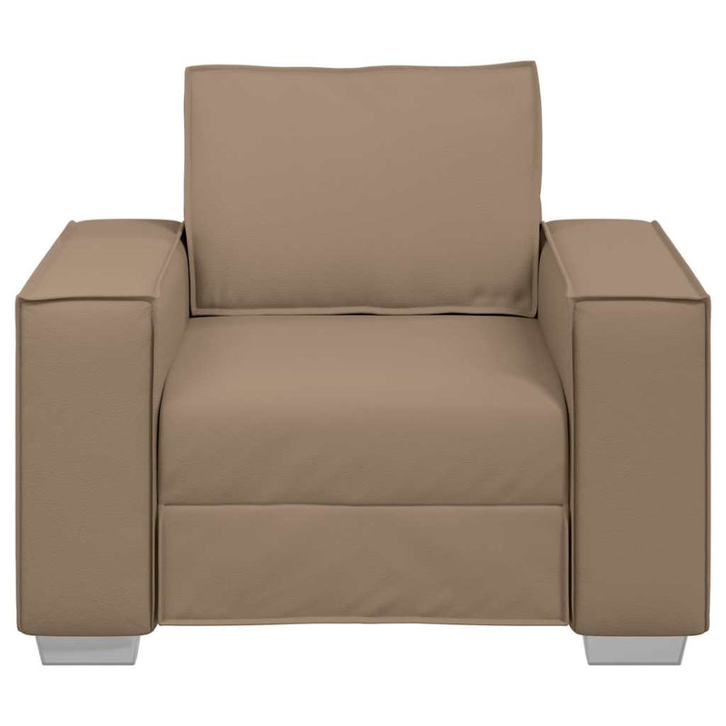 Sofa Chair 59 cm with Cushion Cappuccino Artificial Leather