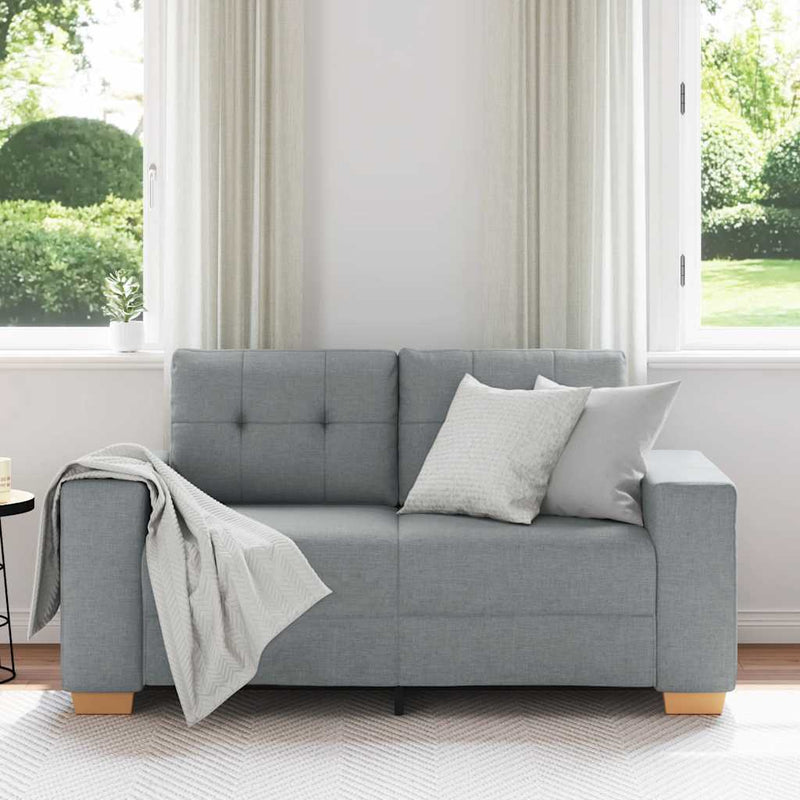 Loveseat Sofa Light Grey 120 cm Fabric