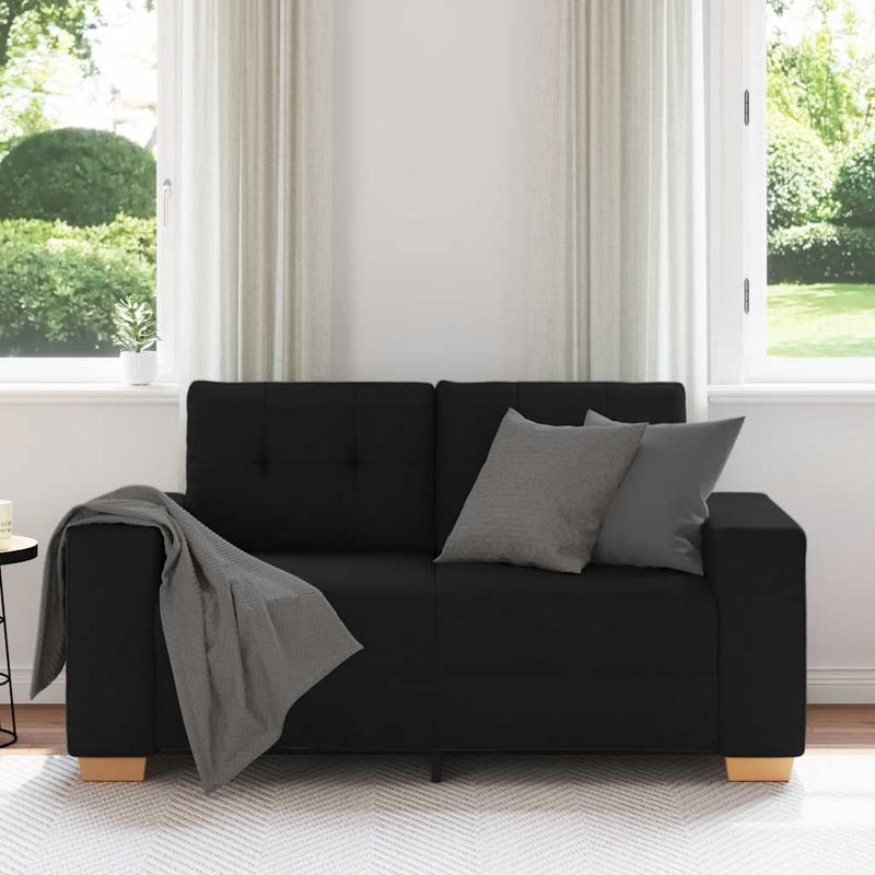 Loveseat Sofa Black 120 cm Fabric