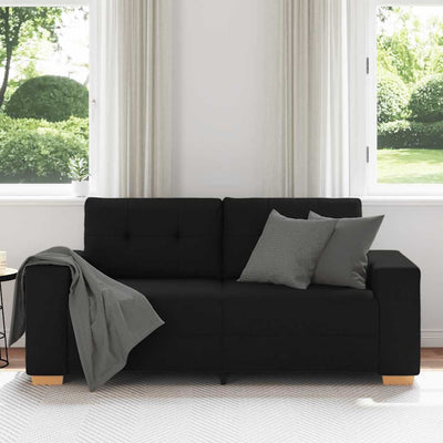 Loveseat Sofa Black 140 cm Fabric