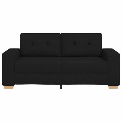 Loveseat Sofa Black 140 cm Fabric