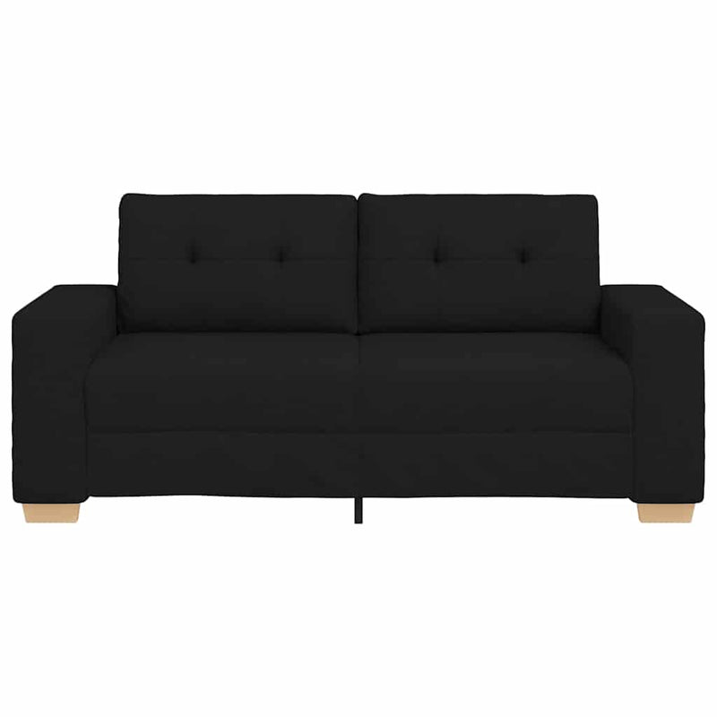 Loveseat Sofa Black 140 cm Fabric