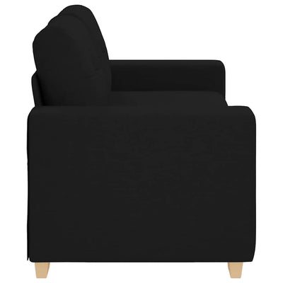 Loveseat Sofa Black 140 cm Fabric