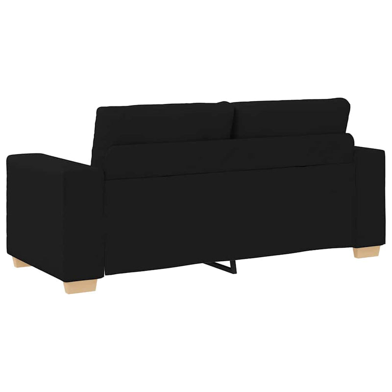 Loveseat Sofa Black 140 cm Fabric